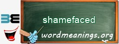 WordMeaning blackboard for shamefaced